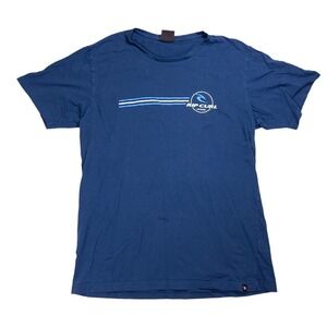 Rip Curl T-Shirt Mens L Navy Blue Good Fiji Islands Graphic Short Sleeve Surf